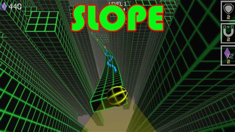 Drive a ball rolling down a series of the slope, avoid obstacles and get a high score. . Slope 3 unblocked